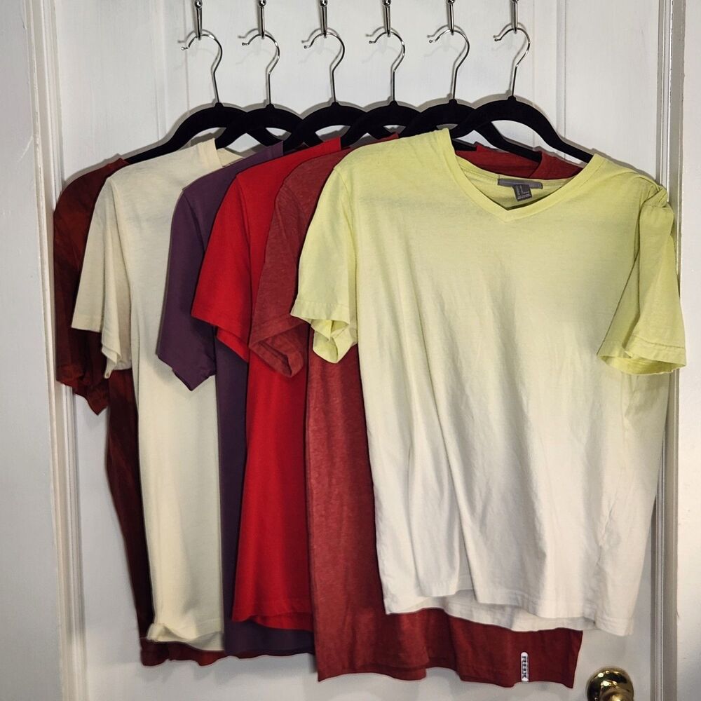 6 Men's Solid Color T-shirts S-M